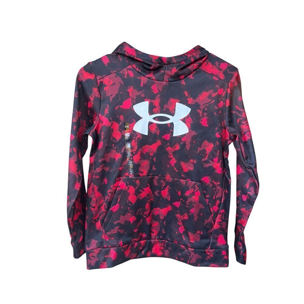 Under Armour Fleece Big Logo Printed red black Camo Youth M soccer baseball